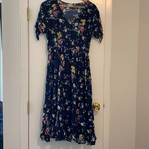 Navy Floral Dress